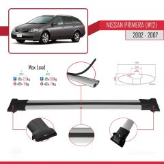 Nissan Primera (W12) 2002-2007 Arası ile Uyumlu FLY Model Ara Atkı Tavan Barı GRİ 3 ADET BAR