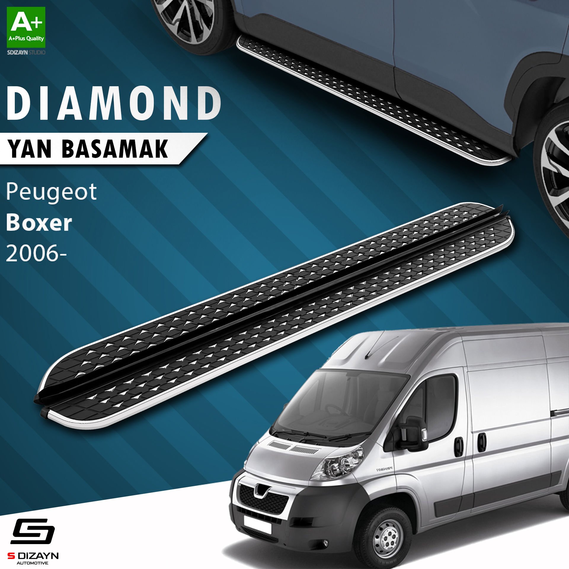 Peugeot Boxer 3 Kısa Şase Diamond Krom Yan Basamak 203 Cm 2006 Üzeri