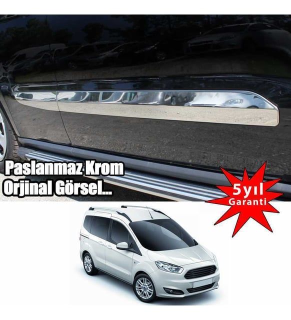 Ford Courier Uyumlu Yan Kapı Çıtası -2014 Paslanmaz Çelik Parça