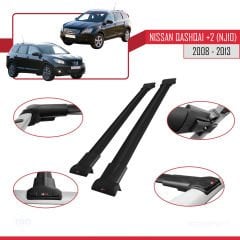 Nissan Qashqai +2 2008-2013 Arası ile uyumlu FLY Model Ara Atkı Tavan Barı SİYAH