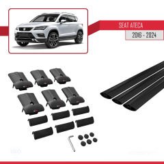 Seat Ateca 2016 ve Sonrası ile Uyumlu FLY Model Ara Atkı Tavan Barı SİYAH 3 ADET BAR