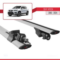 Seat Ateca 2016 ve Sonrası ile uyumlu HOOK Model Anahtar Kilitli Ara Atkı Tavan Barı GRİ