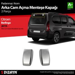 Citroen Berlingo Uyumlu Krom Arka Cam Açma Menteşe Kapağı 2 Parça 2019 Üzeri