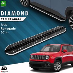 S-Dizayn Jeep Renegade Diamond Krom Yan Basamak 173 Cm 2014 Üzeri