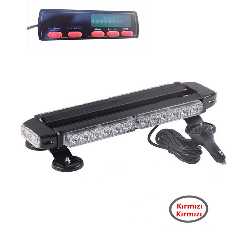 Çakar lamba çift taraflı 30 led kırmızı-kırmızı 12-24v / LAPA523