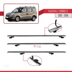 Vauxhall Combo D 2012-2018 Arası ile uyumlu Basic Model Ara Atkı Tavan Barı GRİ 3 ADET