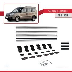 Vauxhall Combo D 2012-2018 Arası ile uyumlu Basic Model Ara Atkı Tavan Barı GRİ 3 ADET