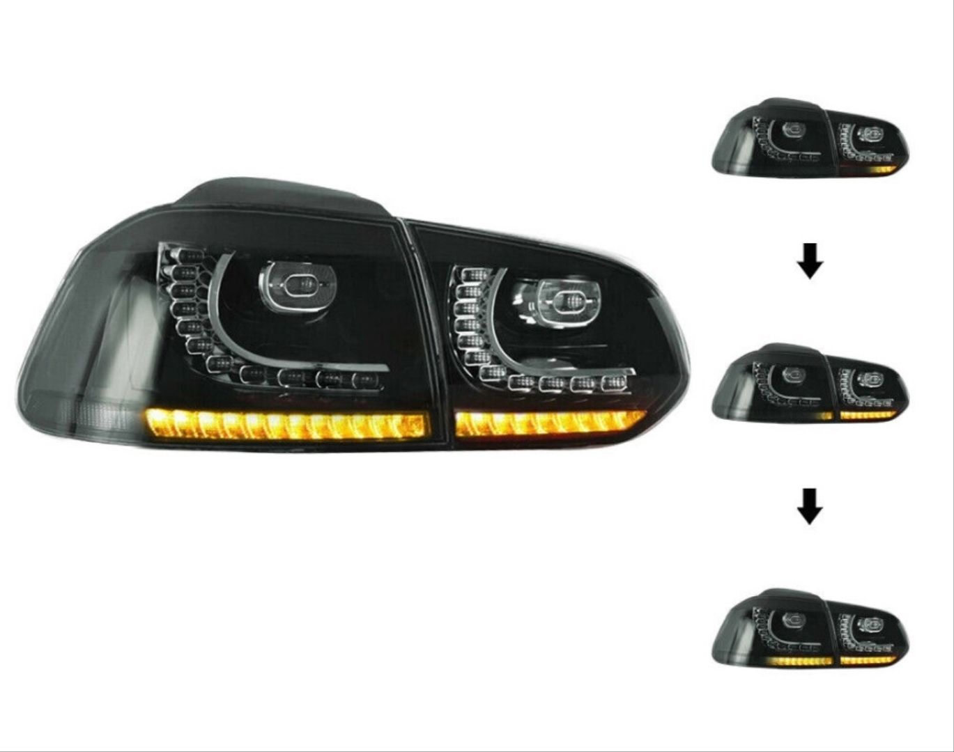 Volkswagen Golf Uyumlu 6 R20 LED Stop - Smoke