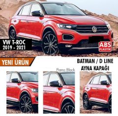 Volkswagen T-Roc Uyumlu 2019 Sonrası Batman Yarasa Ayna Kapağı (Parlak Siyah)