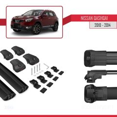 Nissan Qashqai 2010-2014 Arası ile uyumlu ACE-1 Ara Atkı Tavan Barı SİYAH