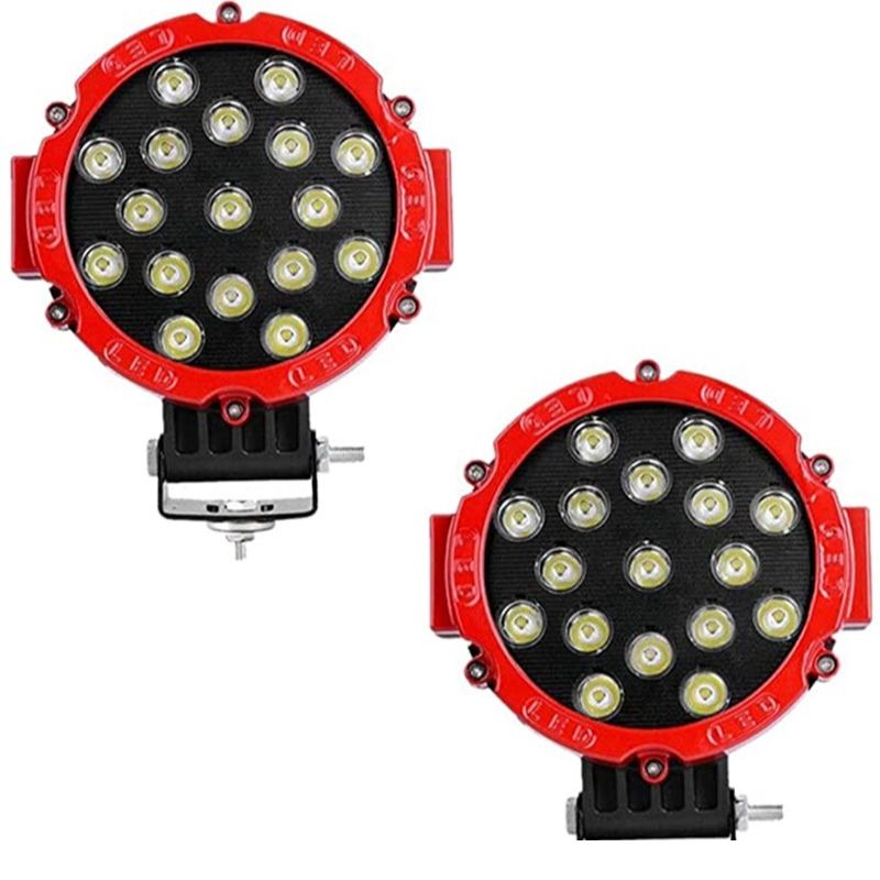 Offroad Sis Lambası 17 Power Ledli 51W Kırmızı Çerçeve Takım  12-48V / Lass289