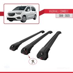 Vauxhall Combo E 2019-2023 Arası ile uyumlu ACE-1 Ara Atkı Tavan Barı SİYAH 3 ADET BAR