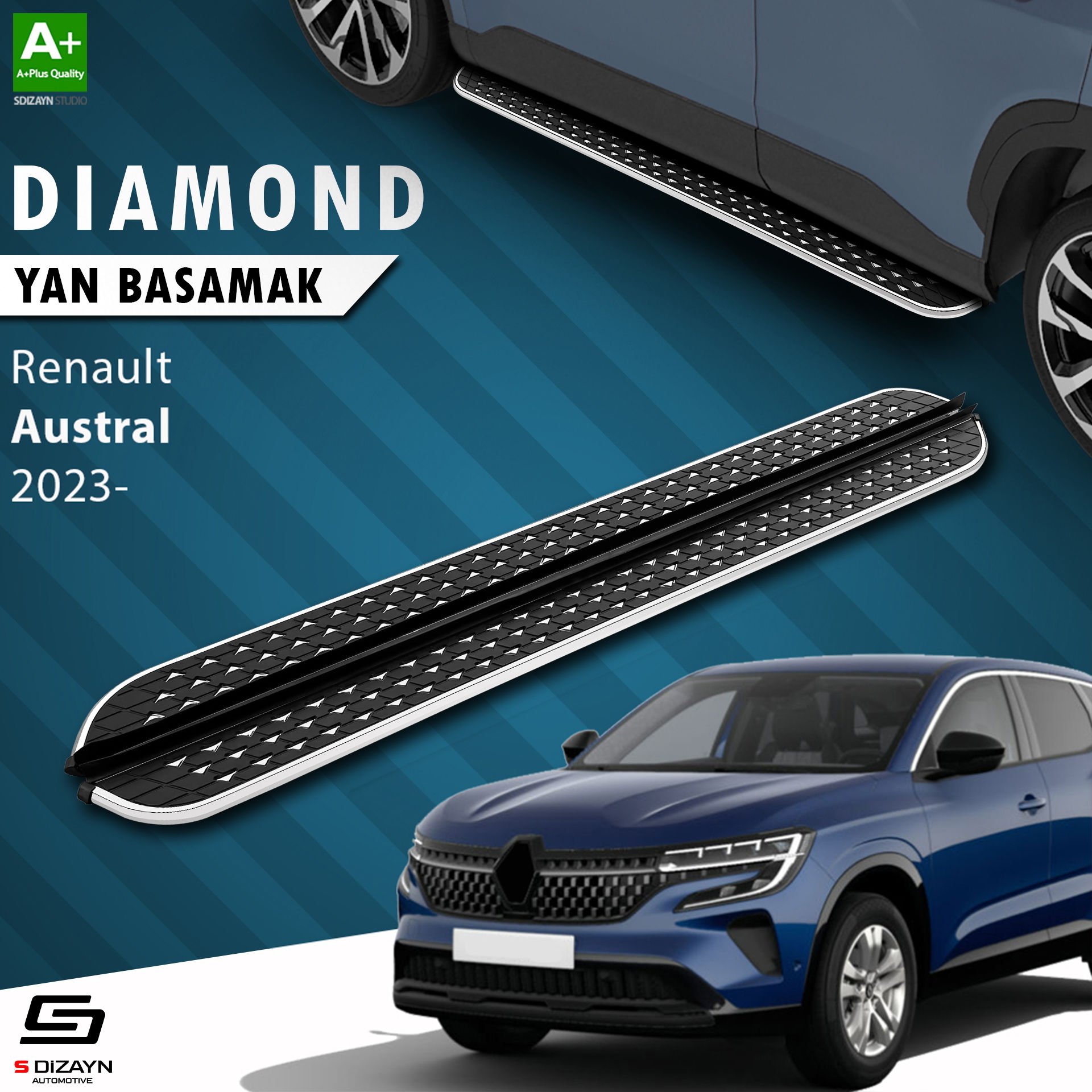 S-Dizayn Renault Austral Diamond Krom Yan Basamak 183 Cm 2023 Üzeri