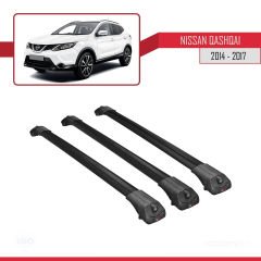 Nissan Qashqai 2014-2017 Arası ile uyumlu ACE-1 Ara Atkı Tavan Barı SİYAH 3 ADET BAR