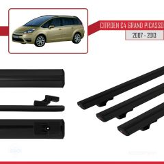 Citroen C4 Grand Picasso 2007-2013 Arası ile uyumlu Basic Model Ara Atkı Tavan Barı SİYAH 3 ADET