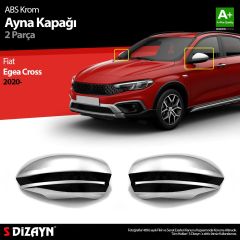 Fiat Egea Uyumlu Cross ABS Krom Ayna Kapağı 2 Parça. 2020 Üzeri Parça