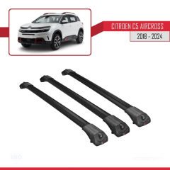 Citroen C5 Aircross 2018 ve Sonrası ile uyumlu ACE-1 Ara Atkı Tavan Barı SİYAH 3 ADET BAR