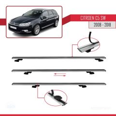 Citroen C5 SW 2008-2018 Arası ile uyumlu Basic Model Ara Atkı Tavan Barı GRİ 3 ADET