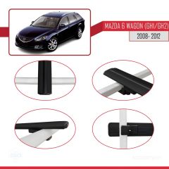 Mazda 6 Wagon (GH1/GH2) 2008-2012 Arası ile uyumlu Basic Model Ara Atkı Tavan Barı SİYAH 3 ADET