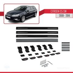 Citroen C5 SW 2008-2018 Arası ile uyumlu Basic Model Ara Atkı Tavan Barı SİYAH 3 ADET