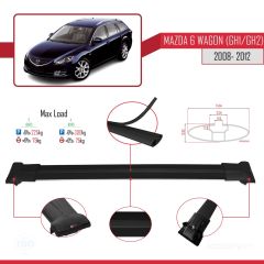 Mazda 6 Wagon (GH1/GH2) 2008-2012 Arası ile Uyumlu FLY Model Ara Atkı Tavan Barı SİYAH 3 ADET BAR