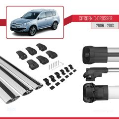 Citroen C-Crosser 2006-2013 Arası ile uyumlu ACE-1 Ara Atkı Tavan Barı GRİ 3 ADET BAR