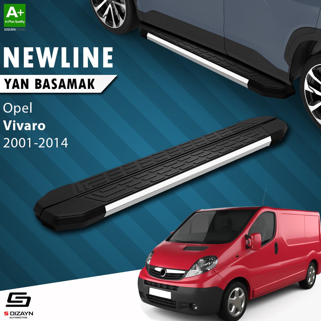 S-Dizayn Opel Vivaro A Kısa Şase NewLine Krom Yan Basamak 223 Cm 2001-2014 A+ Kalite