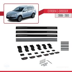 Citroen C-Crosser 2006-2013 Arası ile uyumlu Basic Model Ara Atkı Tavan Barı SİYAH 3 ADET