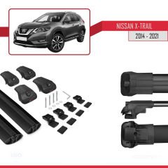 Nissan X-Trail 2014-2021 Arası ile uyumlu ACE-1 Ara Atkı Tavan Barı SİYAH