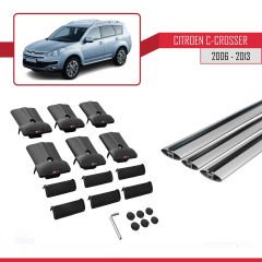 Citroen C-Crosser 2006-2013 Arası ile uyumlu FLY Model Ara Atkı Tavan Barı GRİ 3 ADET BAR