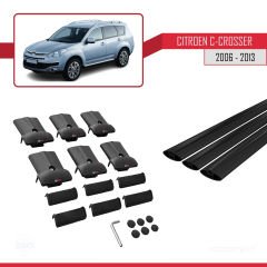 Citroen C-Crosser 2006-2013 Arası ile uyumlu FLY Model Ara Atkı Tavan Barı SİYAH 3 ADET BAR