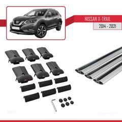 Nissan X-Trail 2014-2021 Arası ile uyumlu FLY Model Ara Atkı Tavan Barı GRİ 3 ADET BAR