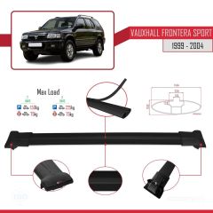 Vauxhall Frontera Sport 1999-2004 Arası ile Uyumlu FLY Model Ara Atkı Tavan Barı SİYAH