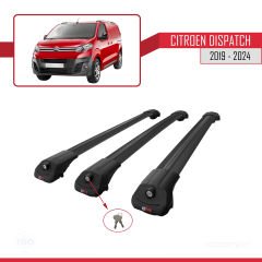 Citroen Dispatch 2019 ve Sonrası ile uyumlu ACE-1 Ara Atkı Tavan Barı SİYAH 3 ADET BAR