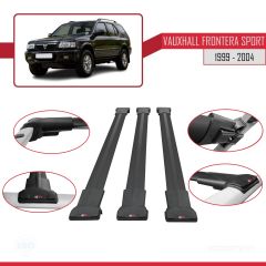 Vauxhall Frontera Sport 1999-2004 Arası ile Uyumlu FLY Model Ara Atkı Tavan Barı SİYAH 3 ADET BAR