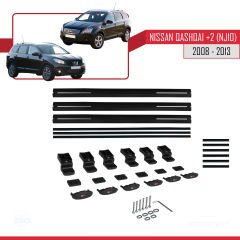 Nisssan Qashqai +2 (NJ10) 2008-2013 Arası ile uyumlu Basic Model Ara Atkı Tavan Barı SİYAH 3 ADET