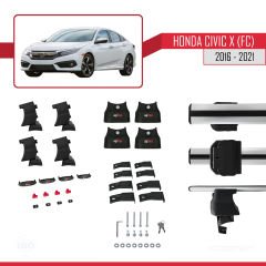 Honda Civic X (FC) Sedan 2016-2021 Arası ile uyumlu ACE-4 Ara Atkı Tavan Barı GRİ