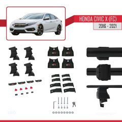 Honda Civic X (FC) Sedan 2016-2021 Arası ile uyumlu ACE-4 Ara Atkı Tavan Barı SİYAH