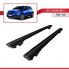 Opel - Vauxhall Grandland X 2018-2021 Arası ile uyumlu HOOK Model Anahtar Kilitli Ara Atkı Tavan Barı SİYAH