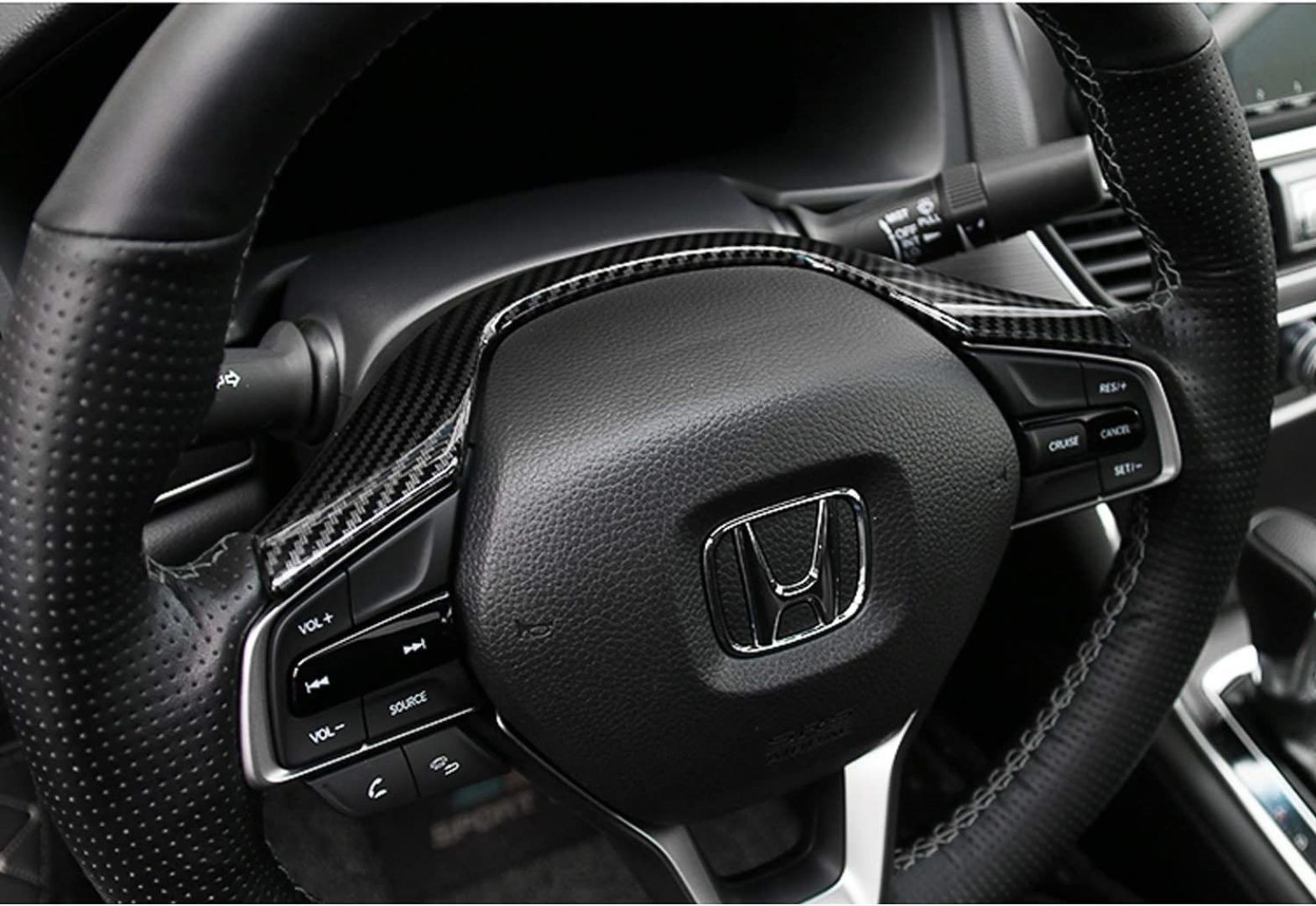 Honda Civic Uyumlu Fc5 2016-2021 Direksiyon Kaplama Piano Black