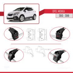 Opel - Vauxhall Mokka 2013-2019 Arası ile uyumlu ACE-2 Ara Atkı Tavan Barı GRİ