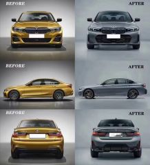 3 Serisi Uyumlu 2019+ G20 İçin 2022 + Facelift Body Kit (Ön-Arka-Yan-Panjur-Egzoz-Far) Parça