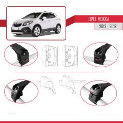 Opel - Vauxhall Mokka 2013-2019 Arası ile uyumlu ACE-2 Ara Atkı Tavan Barı SİYAH