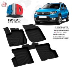 Dacia Sandero 2 4D Araca Özel Havuzlu Kauçuk Paspas 2013-2020