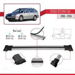 Skoda Octavia (1U) 1998-2004 Arası ile Uyumlu FLY Model Ara Atkı Tavan Barı GRİ