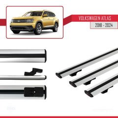 Volkswagen Atlas 2018 ve Sonrası ile uyumlu Basic Model Ara Atkı Tavan Barı GRİ 3 ADET