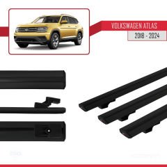 Volkswagen Atlas 2018 ve Sonrası ile uyumlu Basic Model Ara Atkı Tavan Barı SİYAH 3 ADET