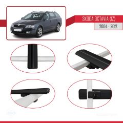 Skoda Octavia (1Z) 2004-2012 Arası ile uyumlu Basic Model Ara Atkı Tavan Barı SİYAH 3 ADET