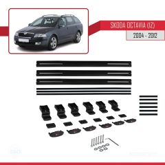 Skoda Octavia (1Z) 2004-2012 Arası ile uyumlu Basic Model Ara Atkı Tavan Barı SİYAH 3 ADET