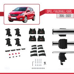 Opel / Vauxhall Karl 2015-2022 Arası ile uyumlu ACE-4 Ara Atkı Tavan Barı GRİ